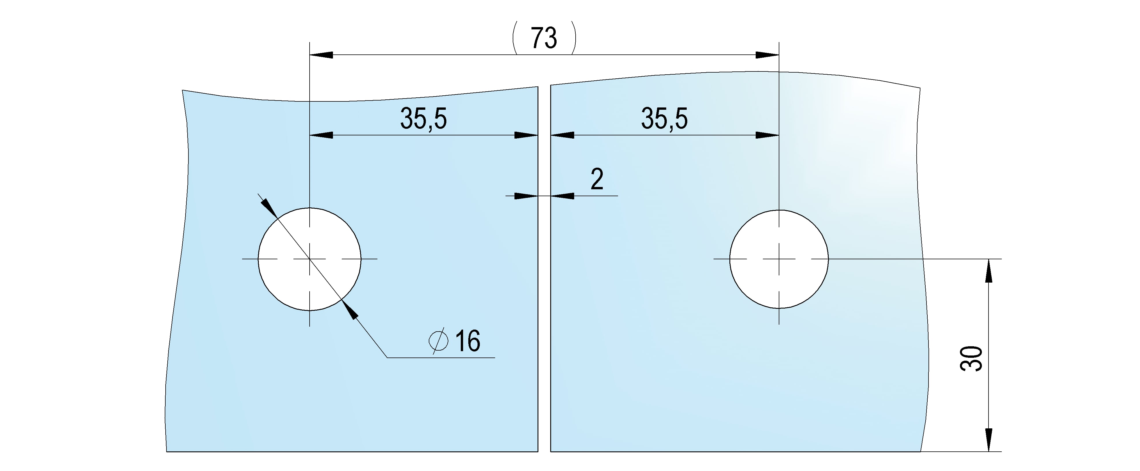 PT 72 overpanel connector with stop 